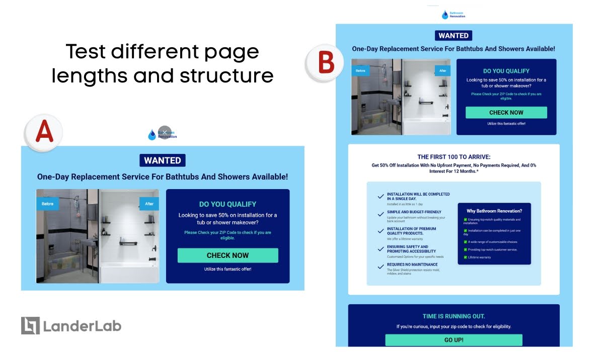AB Testing Page Length guide