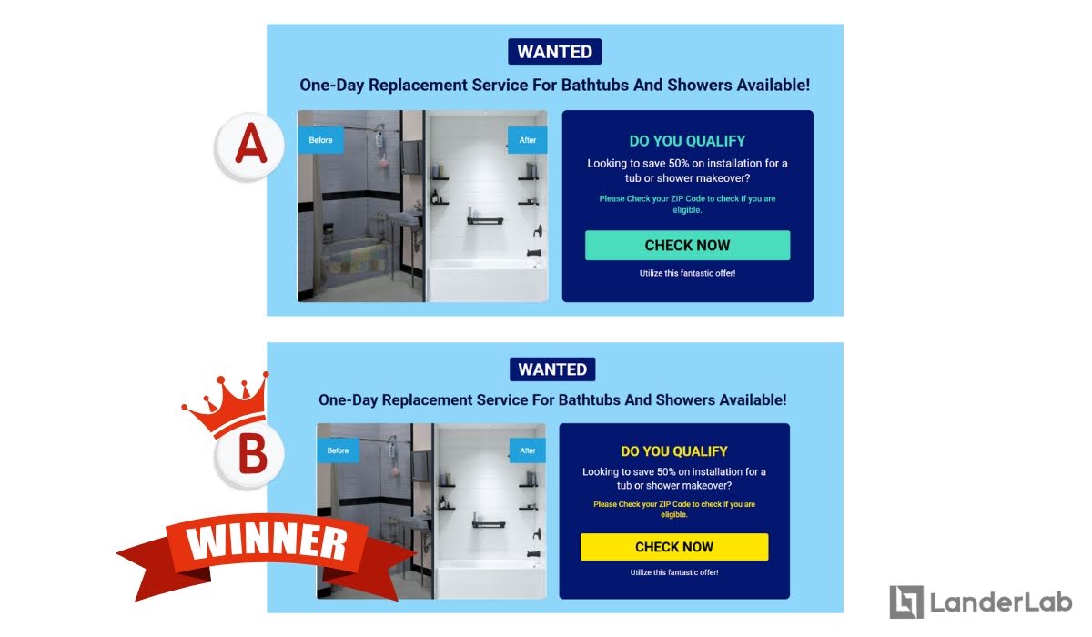 Implement the Winning Landing Page Changes