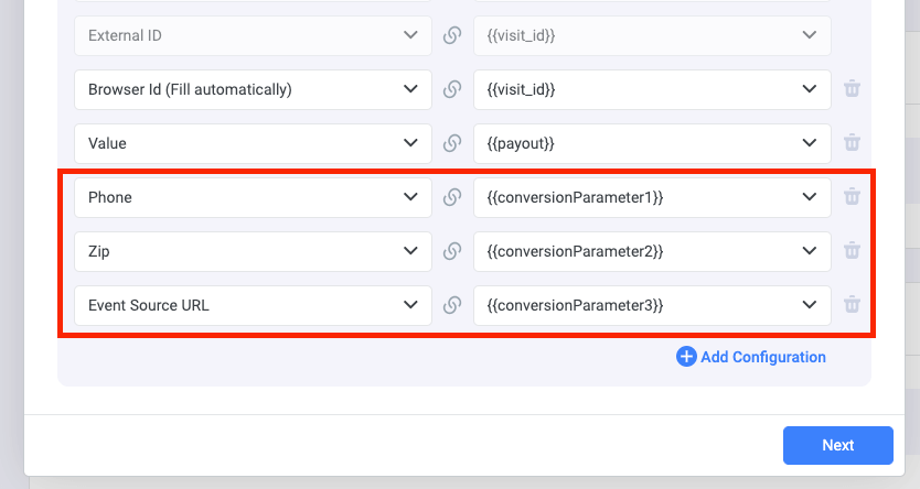 ClickFlare - events mapping 2