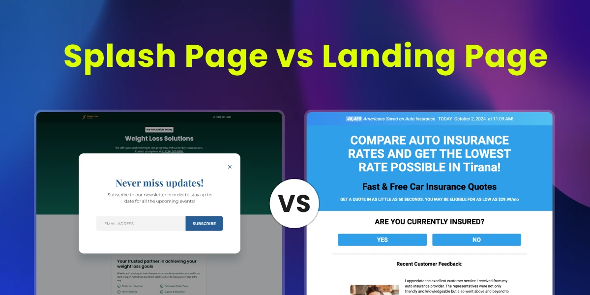 Splash Page vs Landing Page: What&#8217;s the Difference?