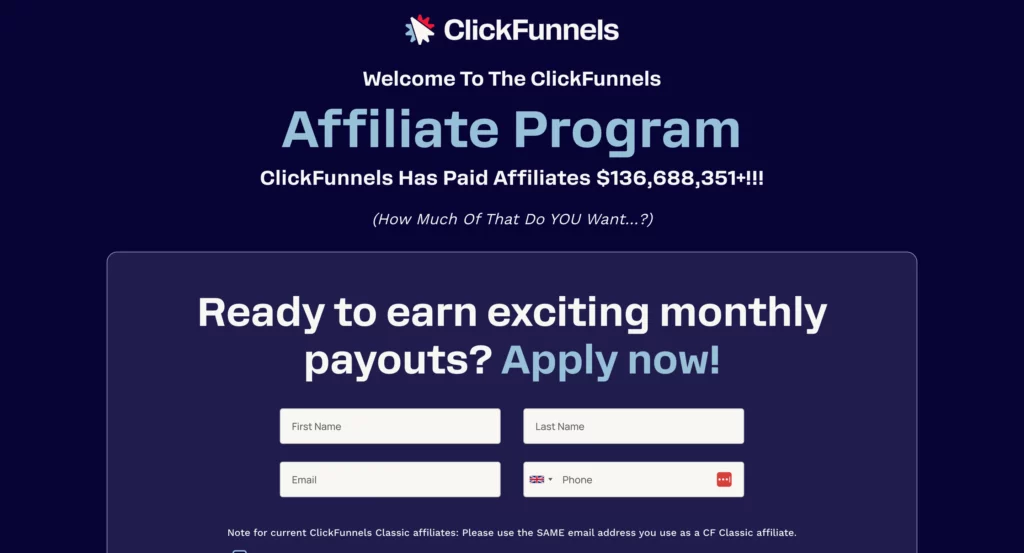 clickfunnels affiliate page