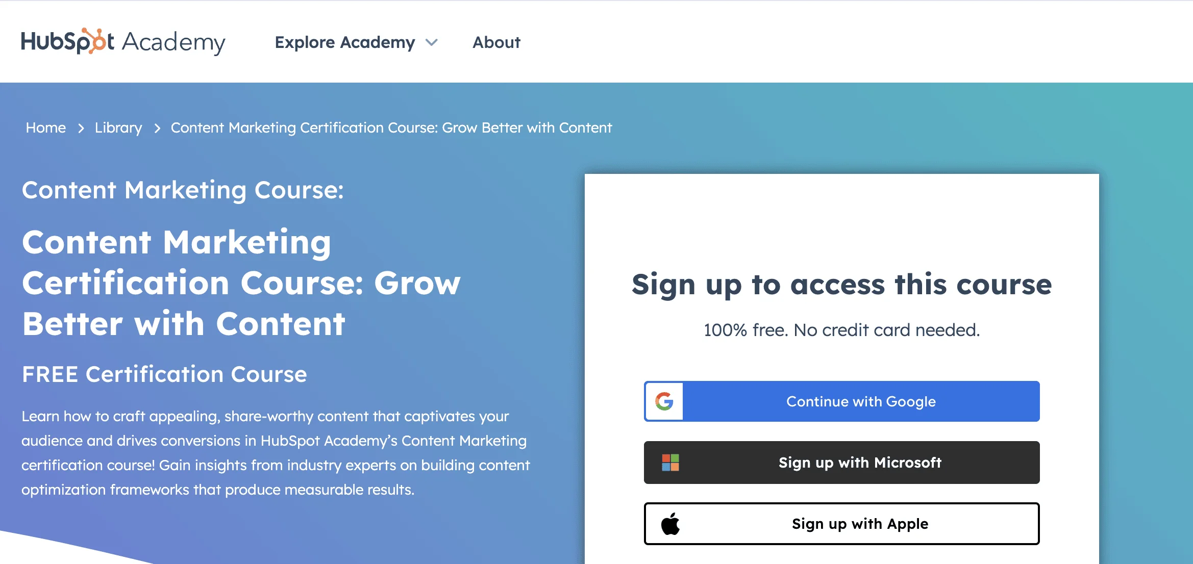 Content Marketing Certification Course by HubSpot