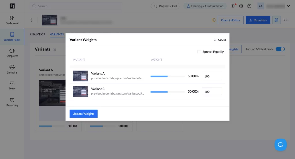 landerlab ab testing 