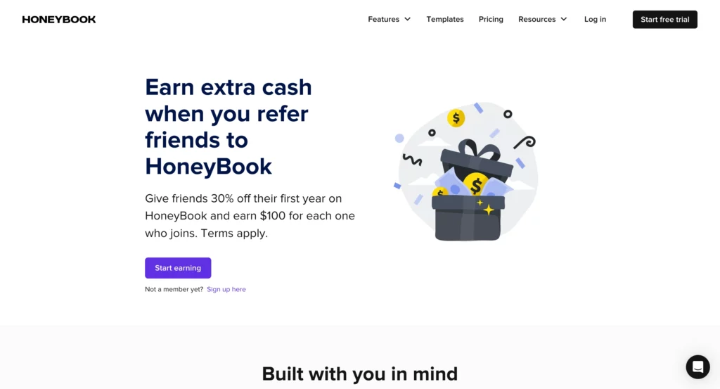 honeybook affiliate page