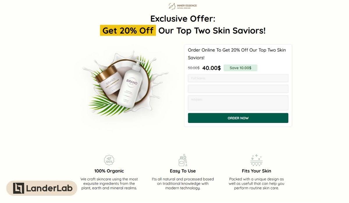 product landing page