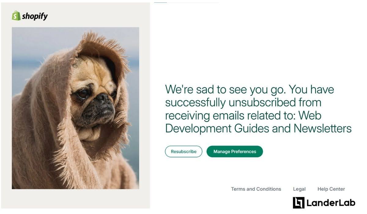 unsubscribe landing page