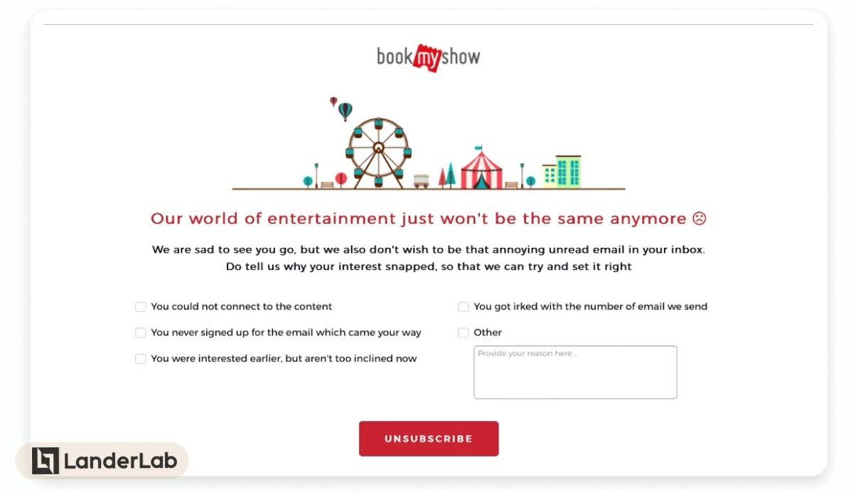 unsubscribe page