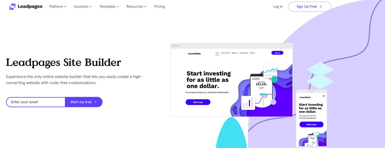 Leadpages site builder