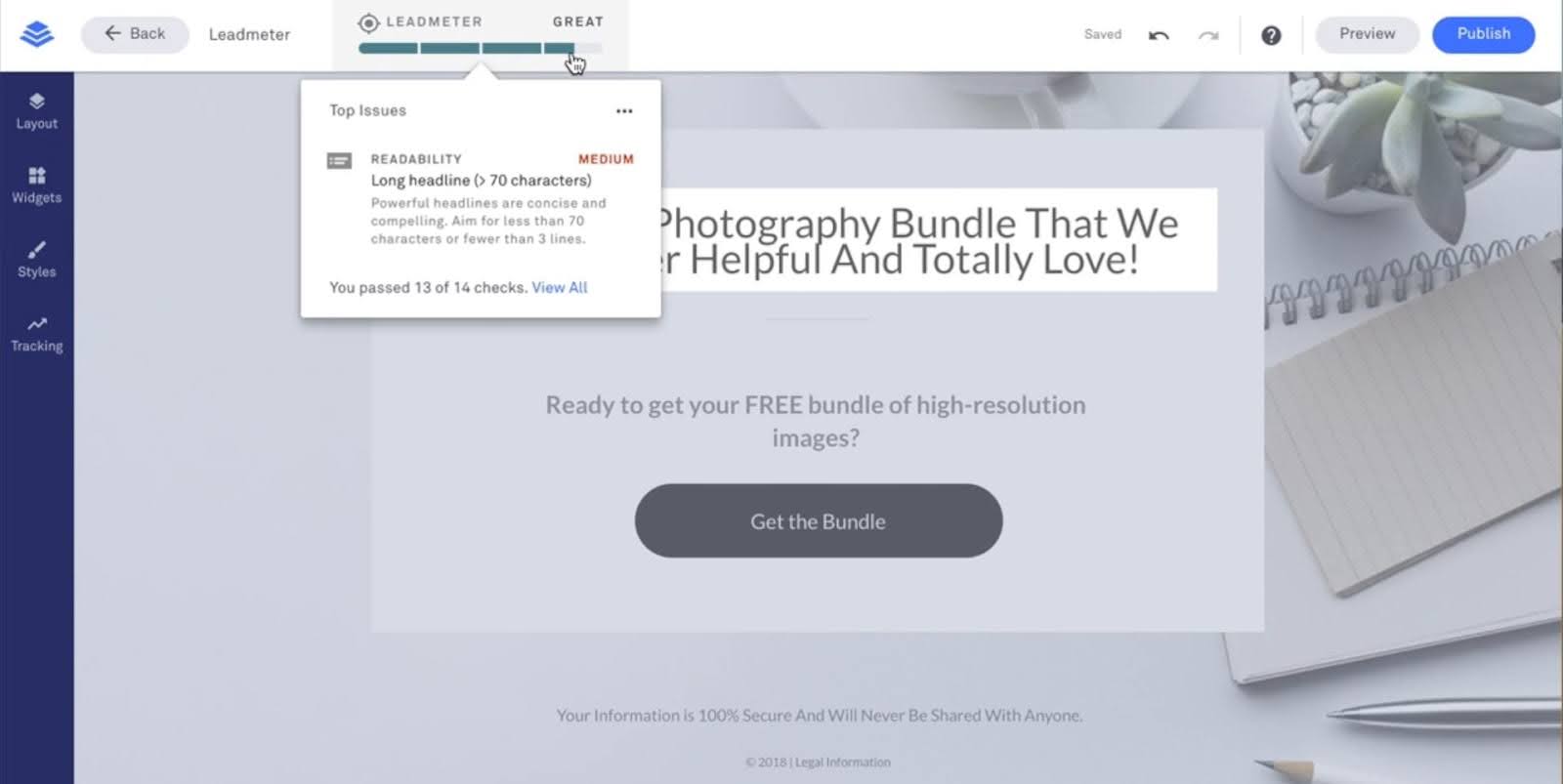 leadpages leadmeter