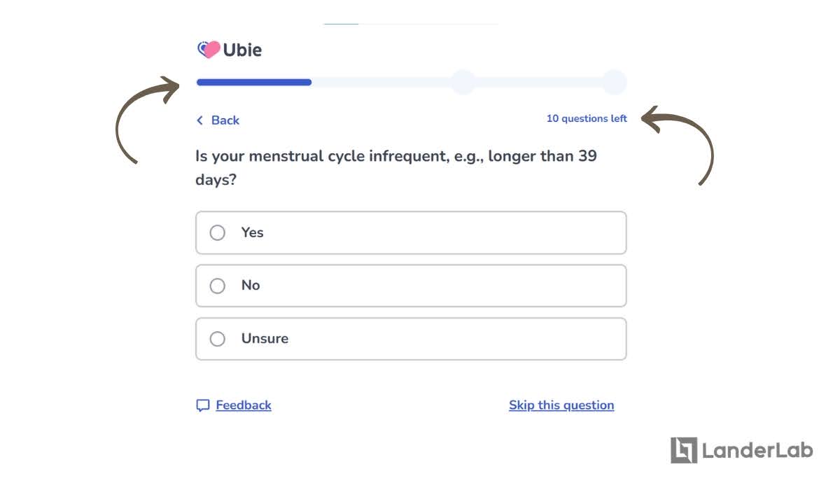progress indicator for quiz funnels