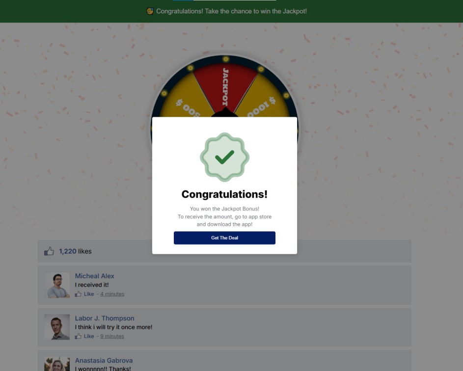 Interactive Spinning Wheel Page