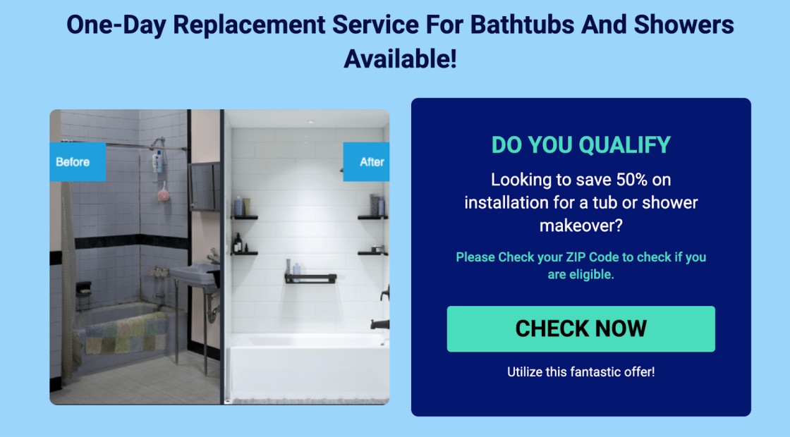 Before and After Photos in Landing Page