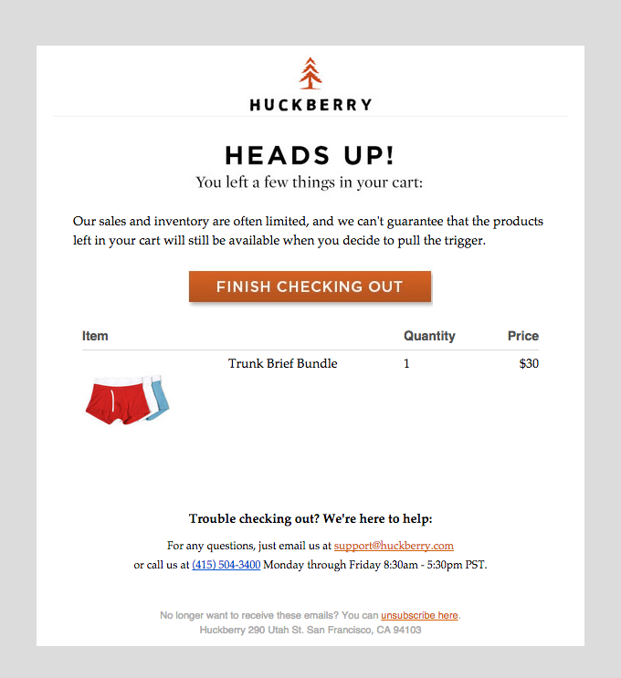 abandoned cart recovery emails
