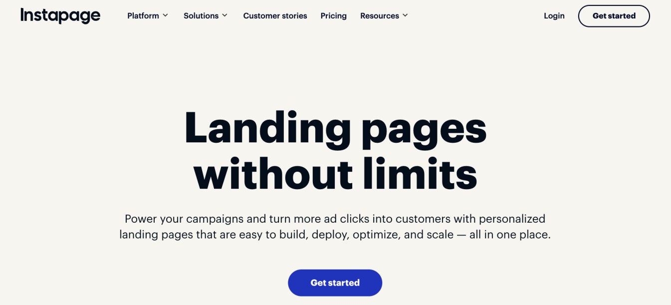 Instapage Homepage