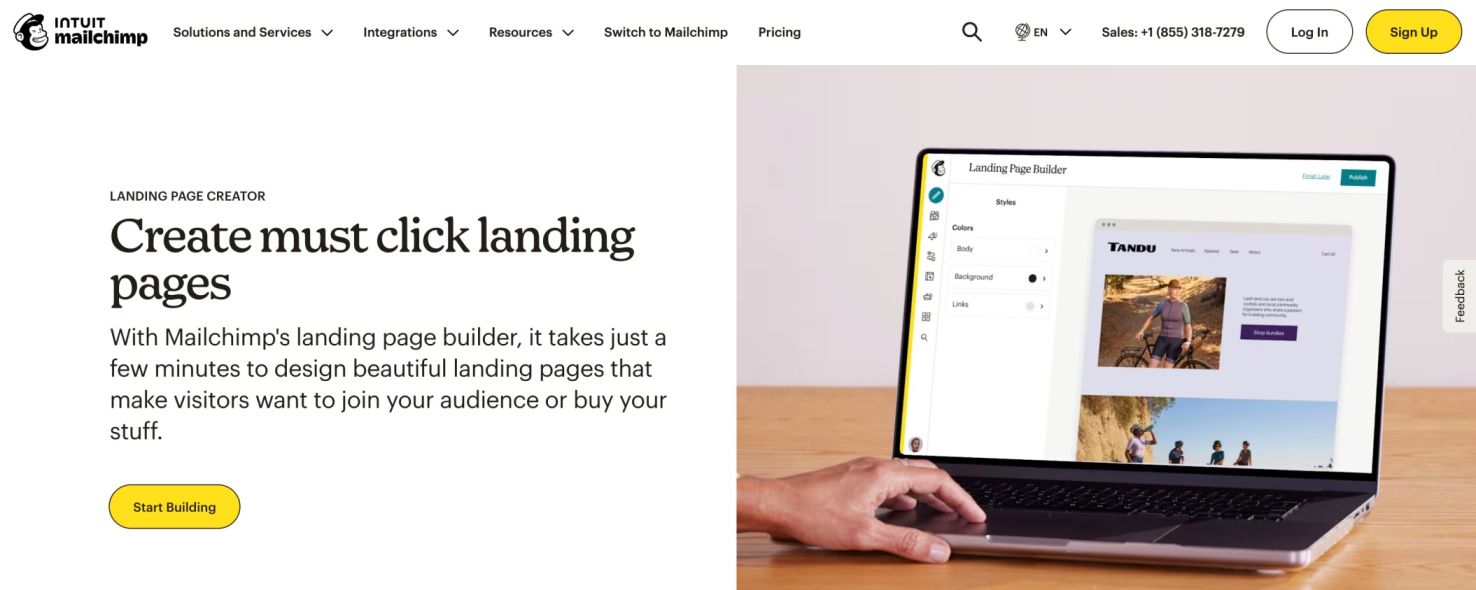 MailChimp Homepage