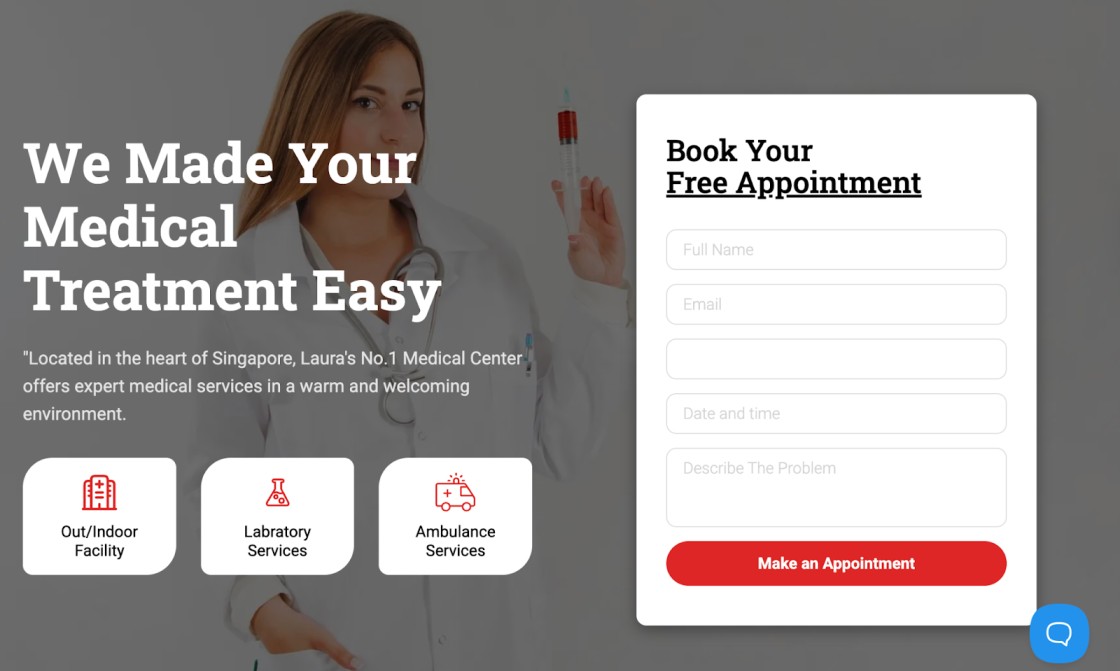 Medical Landing Page Example
