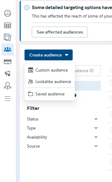 Custom Audience Facebook Ads Manager