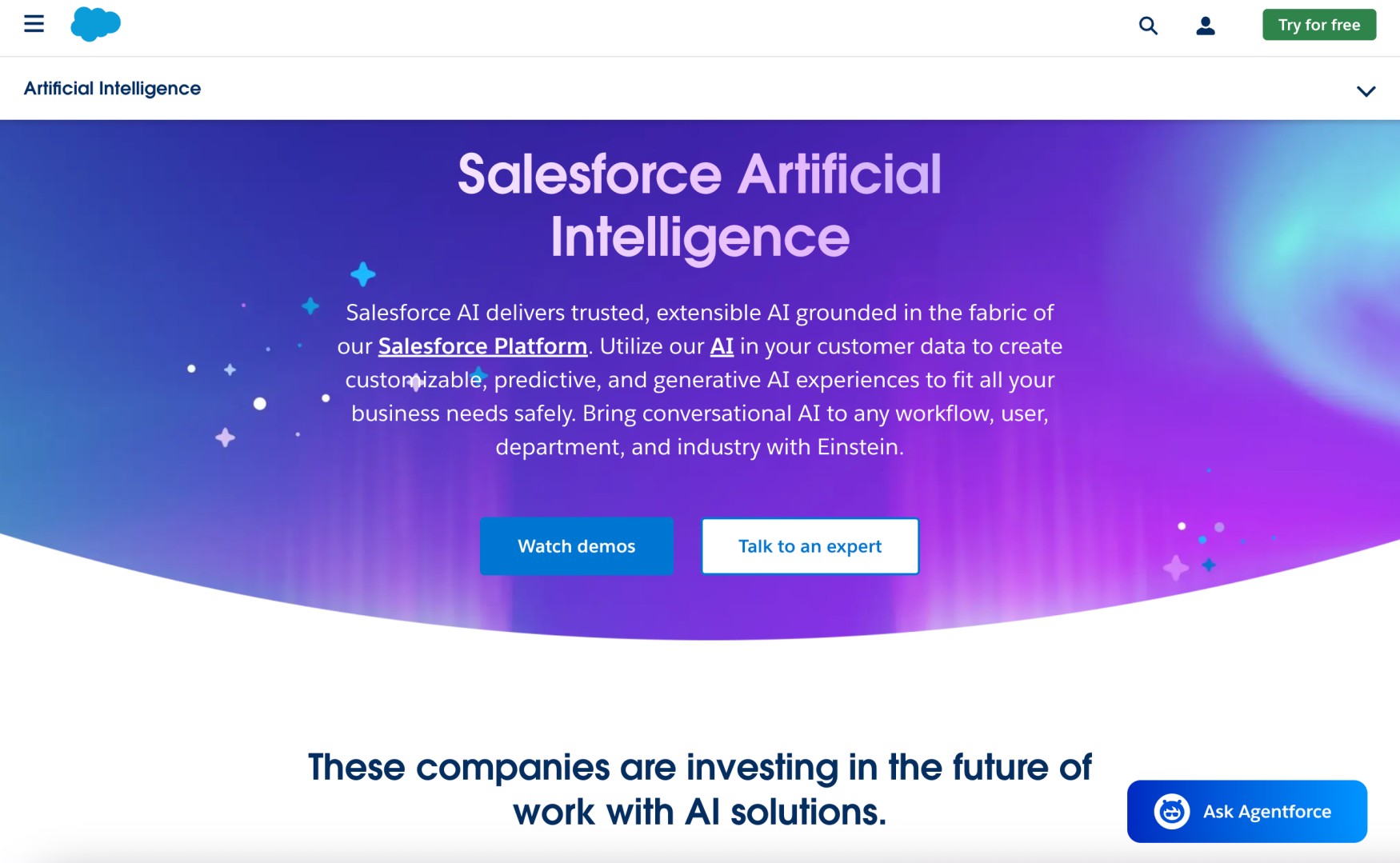 Salesforce Einstein Homepage